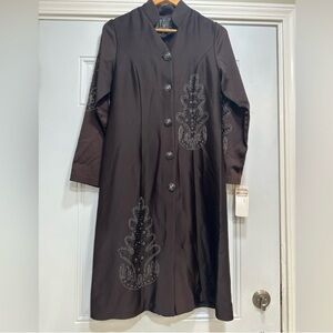 NWT embellished rhinestones Dress Abaya with leaf design size M